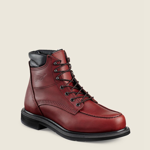 Red Wing Mens Work Boots - Supersole® - 6-inch Soft Toe - Burgundy - MFW085174